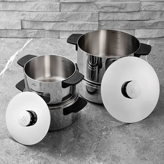 Jumbo Infinity 3PLY 8 Parça İndüksiyon Tabanlı Çelik Tencere Seti