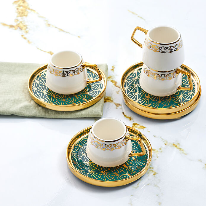 Karaca Verde koffieservies voor 6 personen, 100 ml