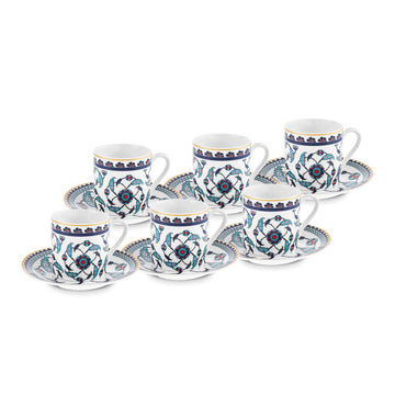 Karaca Rumi koffiekopjes set voor 6 personen, 80 ml
