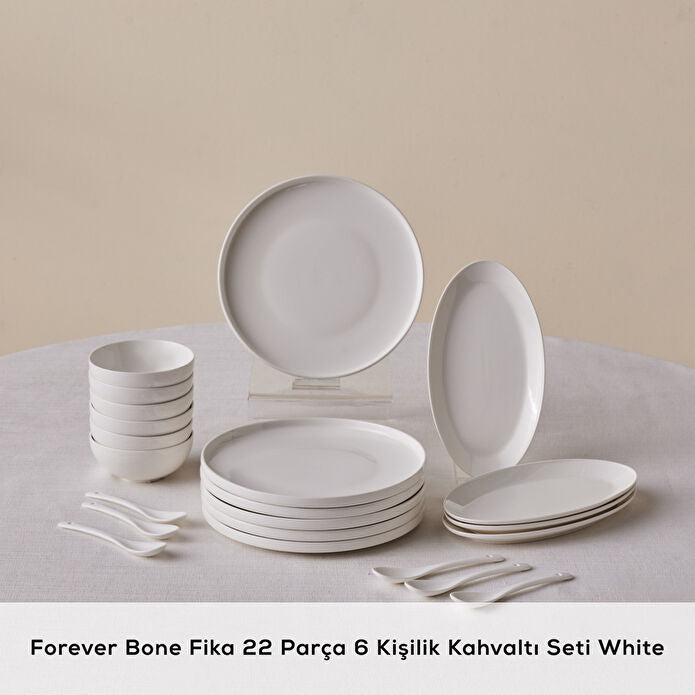 Karaca Forever Bone Fika 22 Parça 6 Kişilik Kahvaltı Takımı