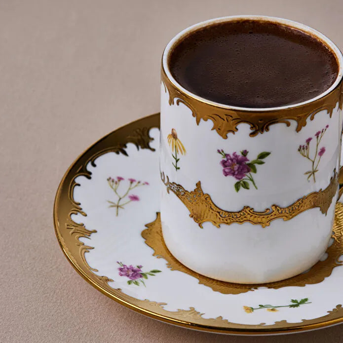 Karaca Bihter Kaffeetassen-Set für 6 Personen, 90 ml
