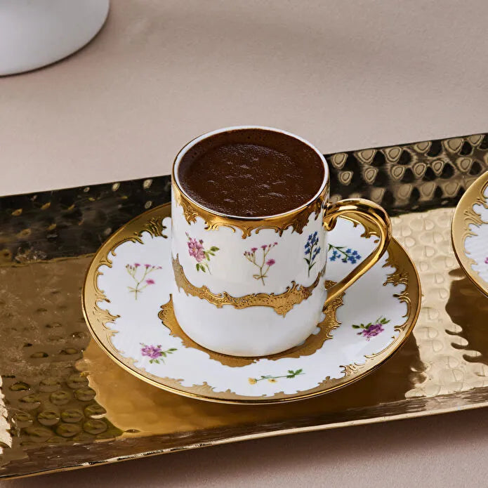 Karaca Bihter Kaffeetassen-Set für 6 Personen, 90 ml