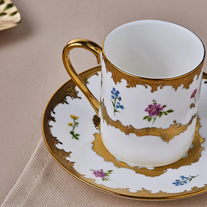 Karaca Bihter Kaffeetassen-Set für 6 Personen, 90 ml