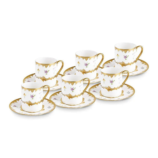Karaca Bihter Koffiekopjesset voor 6 personen 90 ml