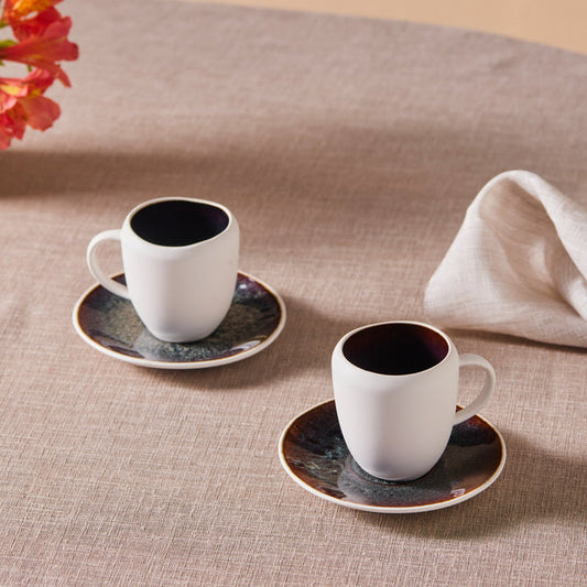 Karaca New White Galactic 100 ml koffiekopjesset voor 2 personen