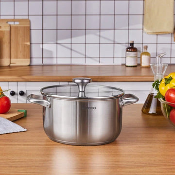 Karaca Elite Paslanmaz Çelik İndüksiyon Tencere & Kapak, 22 cm, Gümüş