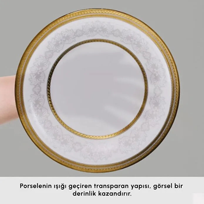 Karaca Royal Bone Charlotte 55-delig 12-persoons Dinerservies Goud