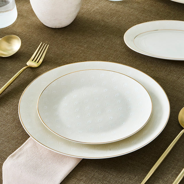 Karaca Elegance Bone Mandarin 53 Parça 12 Kişilik Yemek Takımı Gold