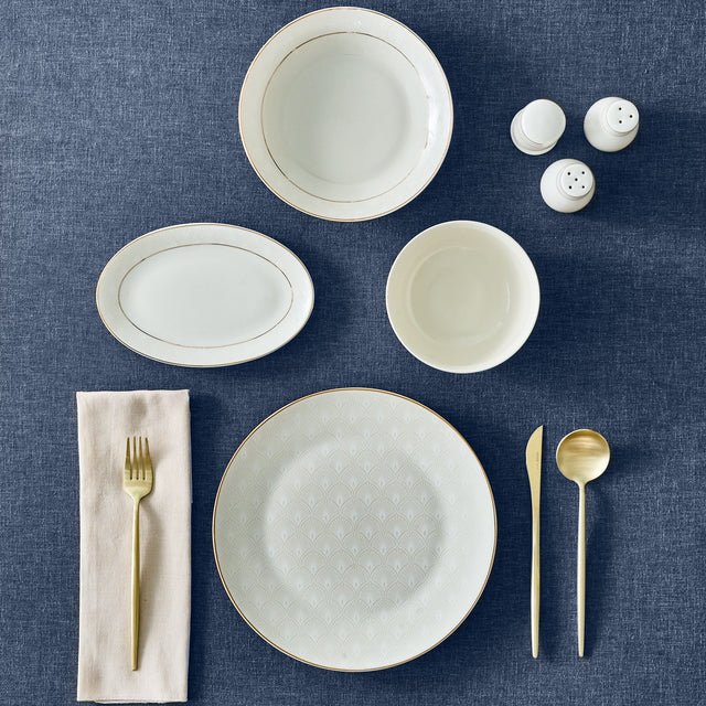 Karaca Elegance Bone Mandarin 53 Parça 12 Kişilik Yemek Takımı Gold