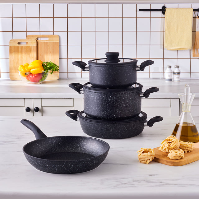 Karaca Nebula, 7-delige Granieten Kookset, Inductie, Zwart