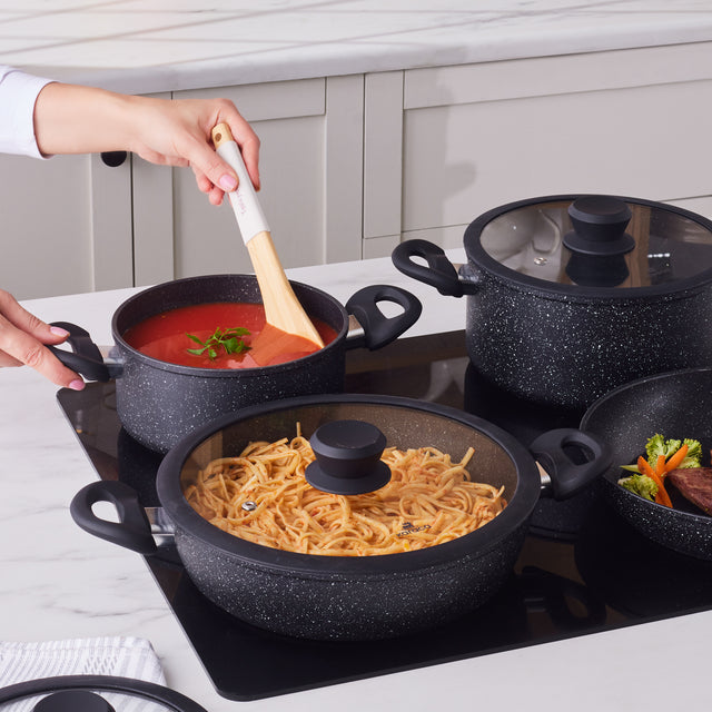Karaca Nebula, ensemble de 7 casseroles en granit compatibles avec l'induction
