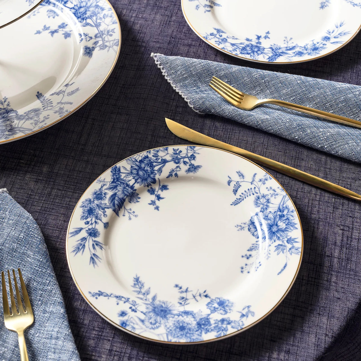 Karaca Delft 6 Kişilik 8 Parça Bone China Servis Seti, Mavi