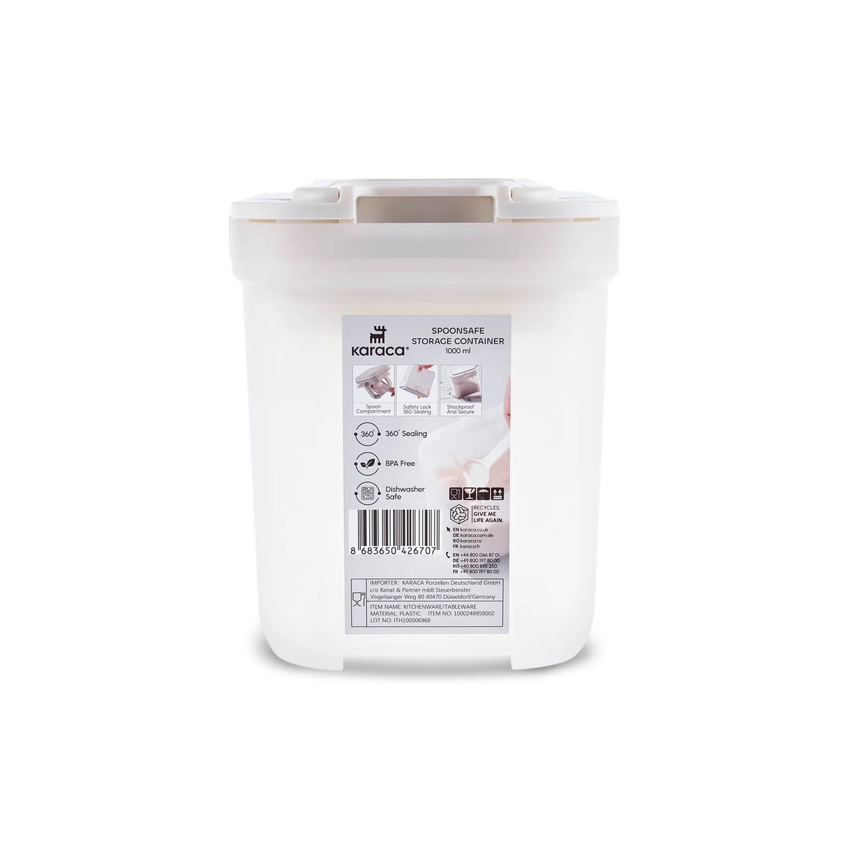Karaca Spoonsafe bewaardoos met lepels 1000 ml