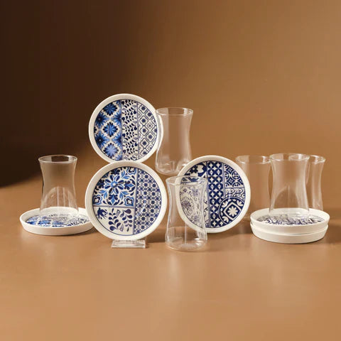 Karaca Portela 12-delig porseleinen theeservies voor 6 personen, 170 ml, veelkleurig