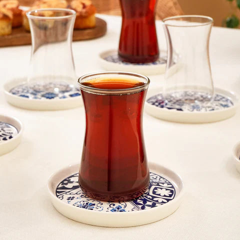 Karaca Portela 12-delig porseleinen theeservies voor 6 personen, 170 ml, veelkleurig