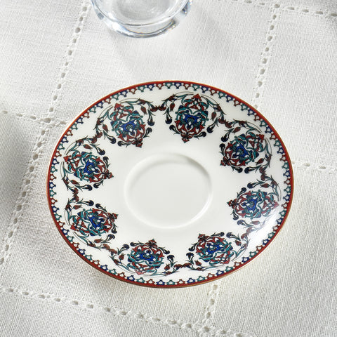 Karaca Nakkaş 6 Kişilik 12 Parça Bone China Çay Takımı, 130 ml, Kırmızı