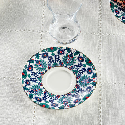 Karaca Edirne 6-teiliges 12-teiliges Bone-China-Tee-Set im türkischen Stil, 130 ml, mehrfarbig