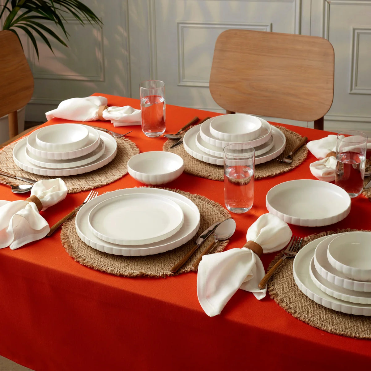 Karaca Stream Bone China Pumpkin 6 Kişilik 24 Parça Yemek Takımı, Beyaz