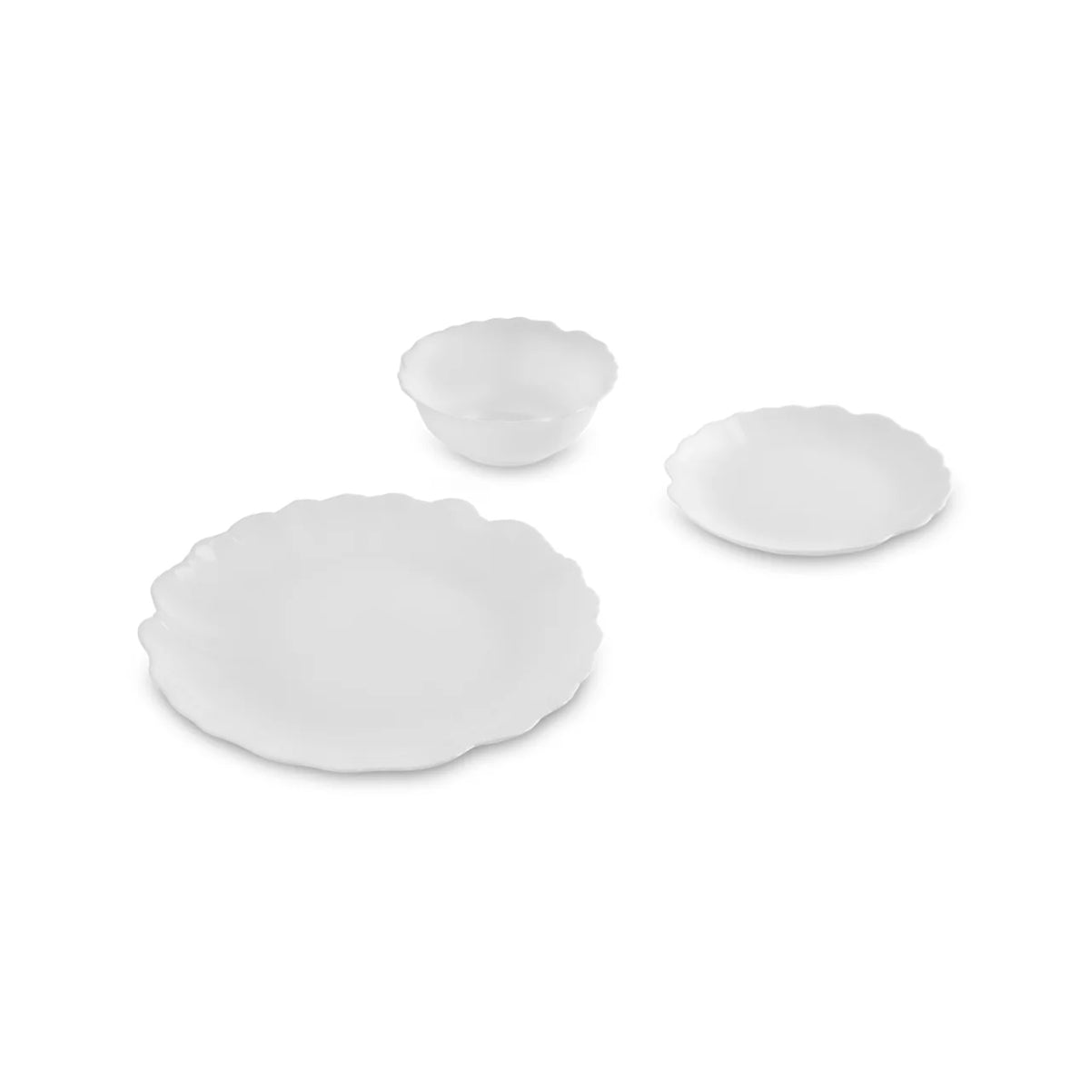 Karaca White Flower Opal glas 18-delig servies voor 6 personen