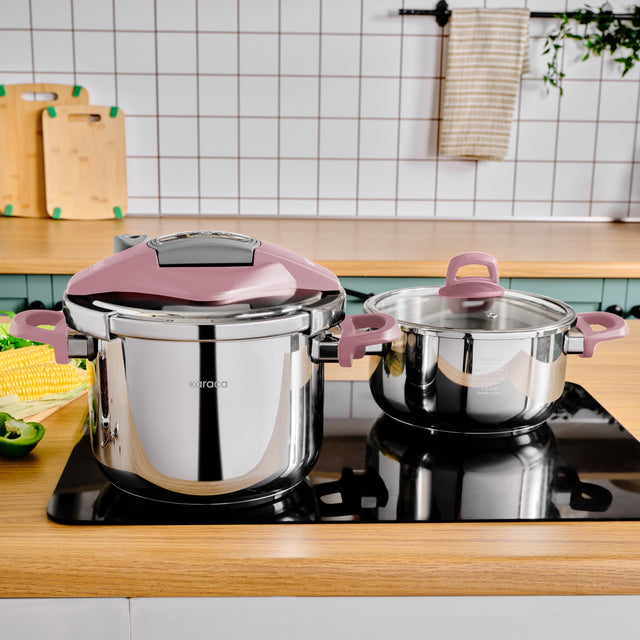 Karaca Perfect Pink Düdüklü Tencere Seti 4+6 Lt