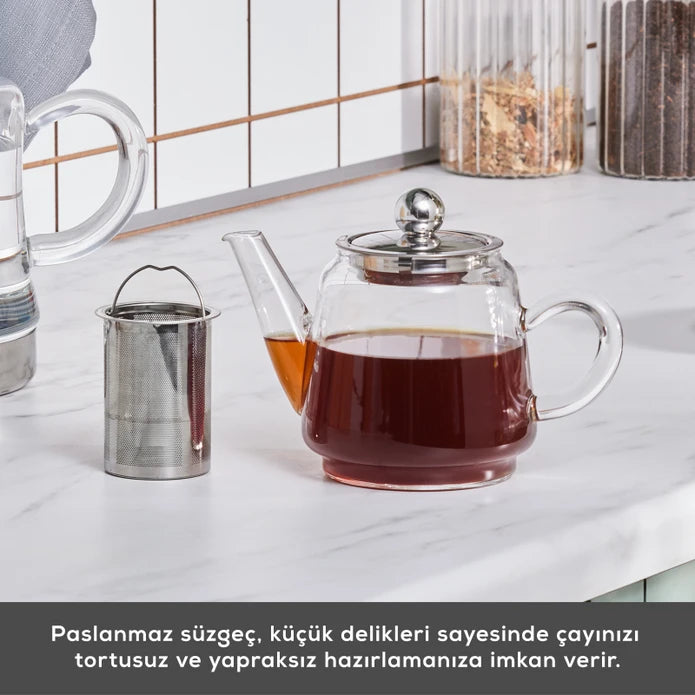 Karaca Dora Orta Boy Borosilikat Cam Çaydanlık