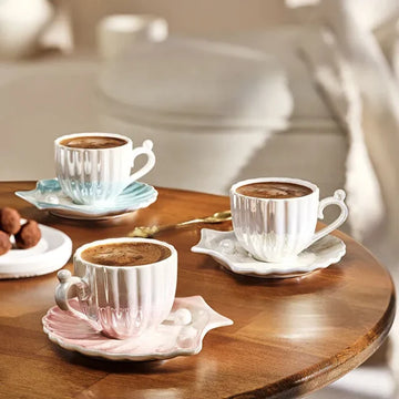 Karaca Oyster Porselen Kahve Fincanı 2 Kişilik Beyaz 90 ml
