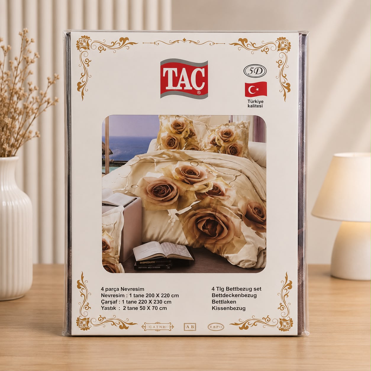TAÇ 4 Parça Nevresim Takımı | Çift Kişilik | KREM