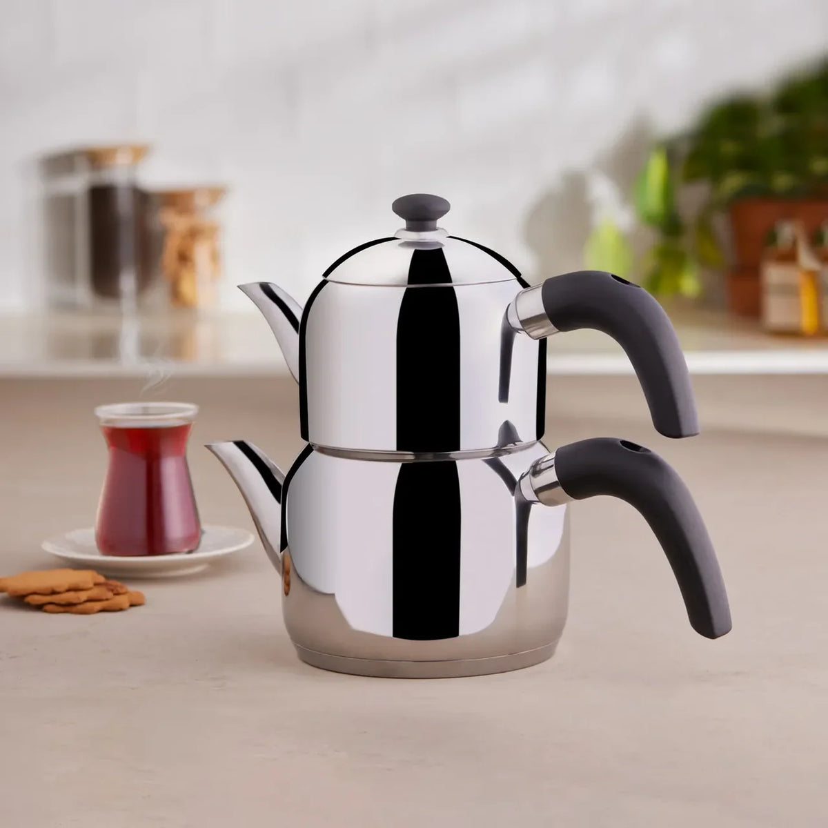 Karaca Edge Mini Çaydanlık Takımı Siyah