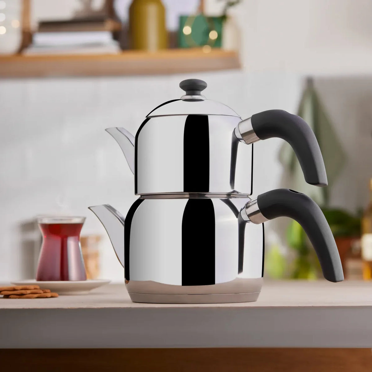 Karaca Edge Mini Çaydanlık Takımı Siyah