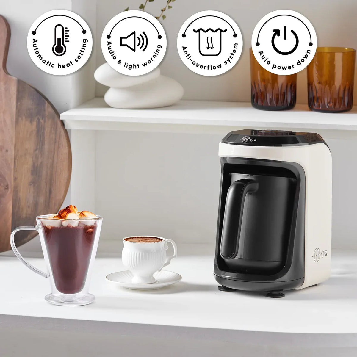 Karaca Hatır Hüps Turkse Koffiemaker en Melkopschuimer, 535 W, Krem