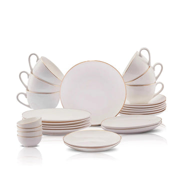 Karaca Elegance Bone Marcelo 26-teiliges Frühstücksset für 6 Personen in Gold