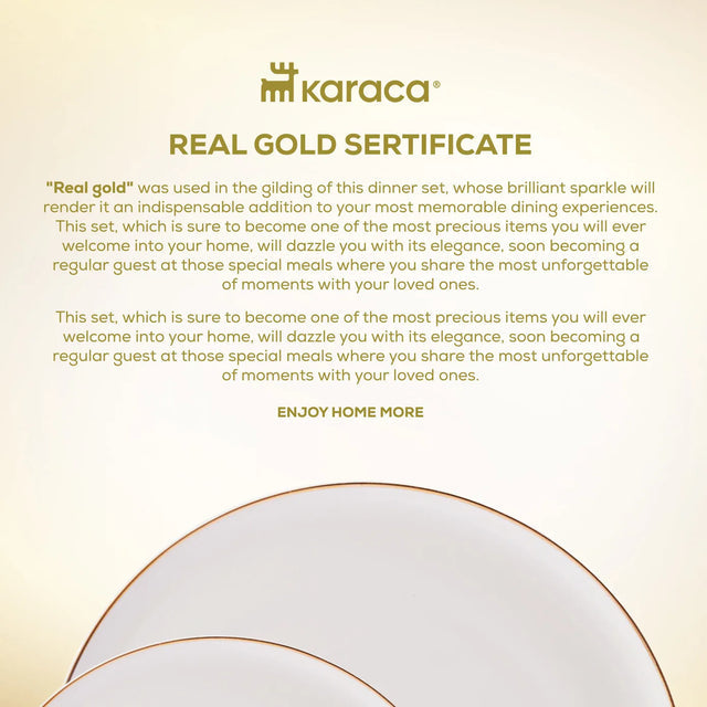 Karaca Elegance Bone Marcelo 26-teiliges Frühstücksset für 6 Personen in Gold