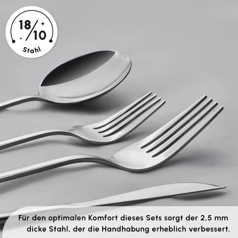 Karaca Bella roestvrijstalen V2 24-delige bestekset voor 6 personen – Zilver