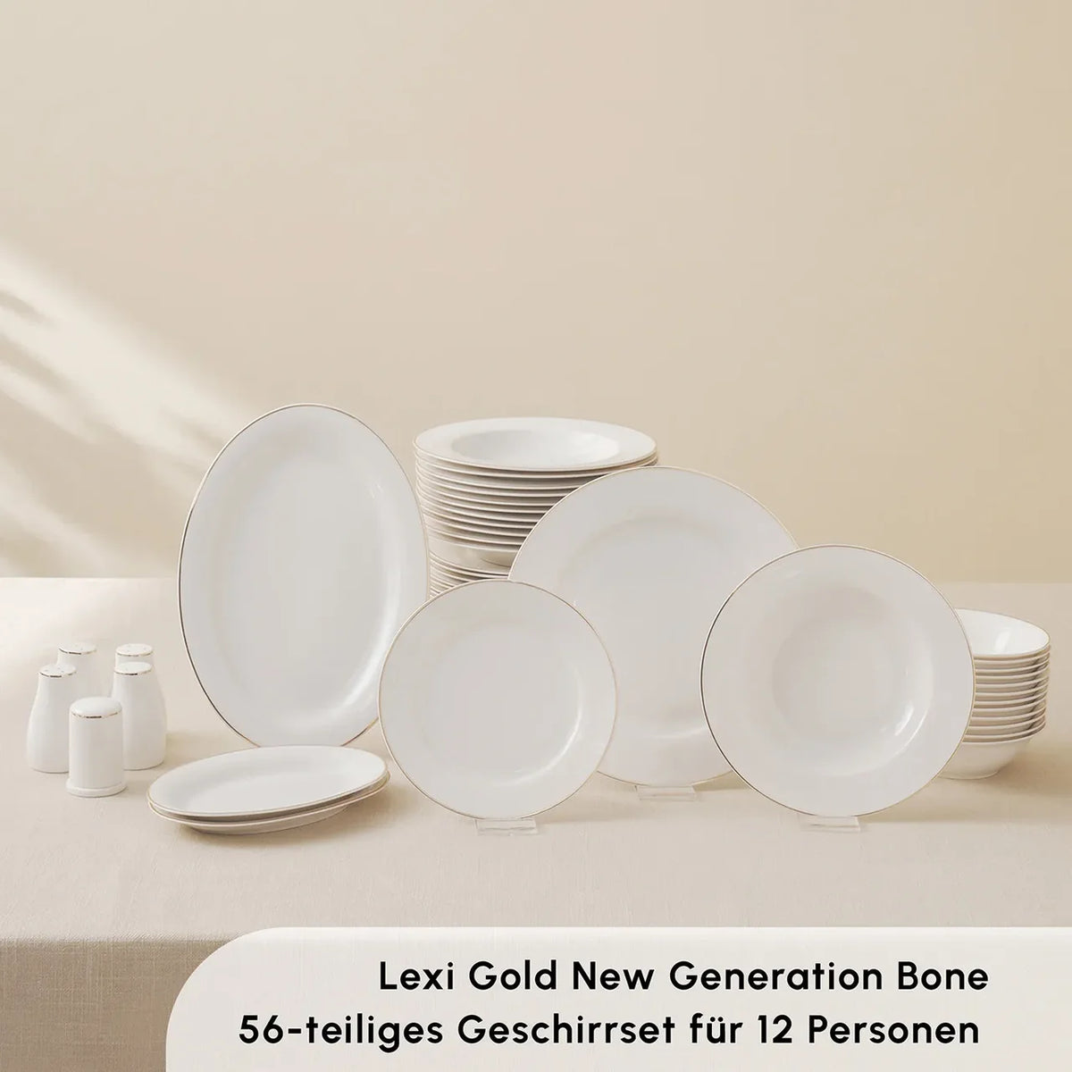 Karaca Lexi Gold 56 Parça 12 Kişilik Yemek Takımı
