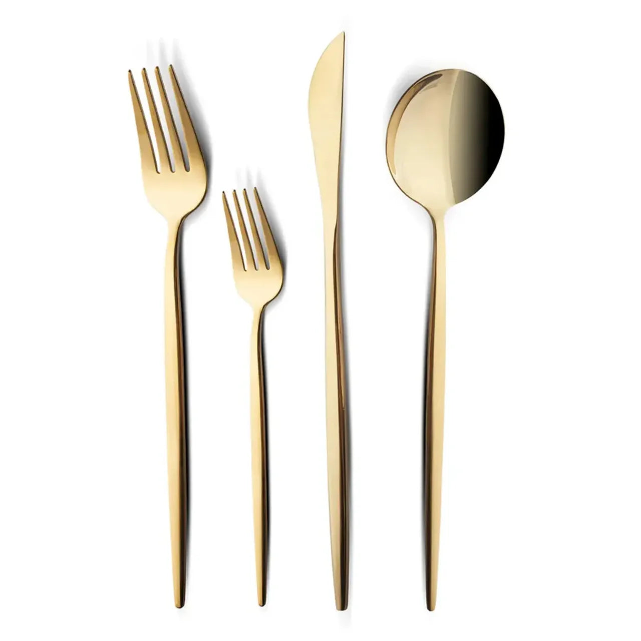 Karaca Bella Shiny Gold 6-Person Cutlery Set, 24 Pieces