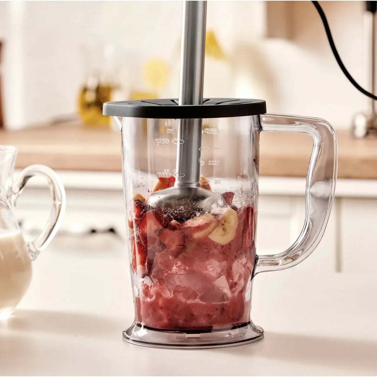 Karaca Mastermaid Prosteel Cam Mutfak Robotu, Uzun Blender, 2500 W, Galaxy Grey