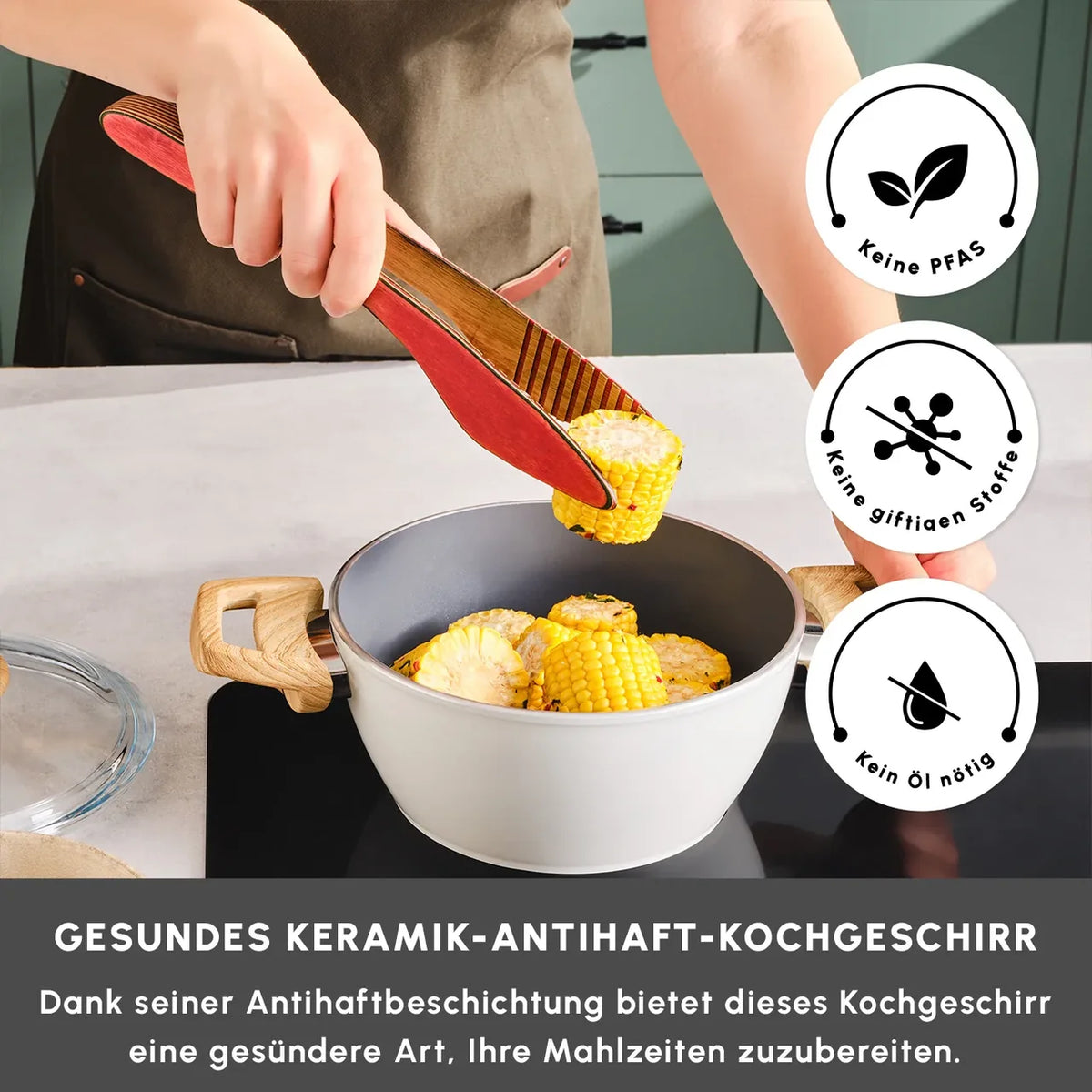 Karaca Swiss Crystal İndüksiyonlu Tencere Creamy, 20 cm
