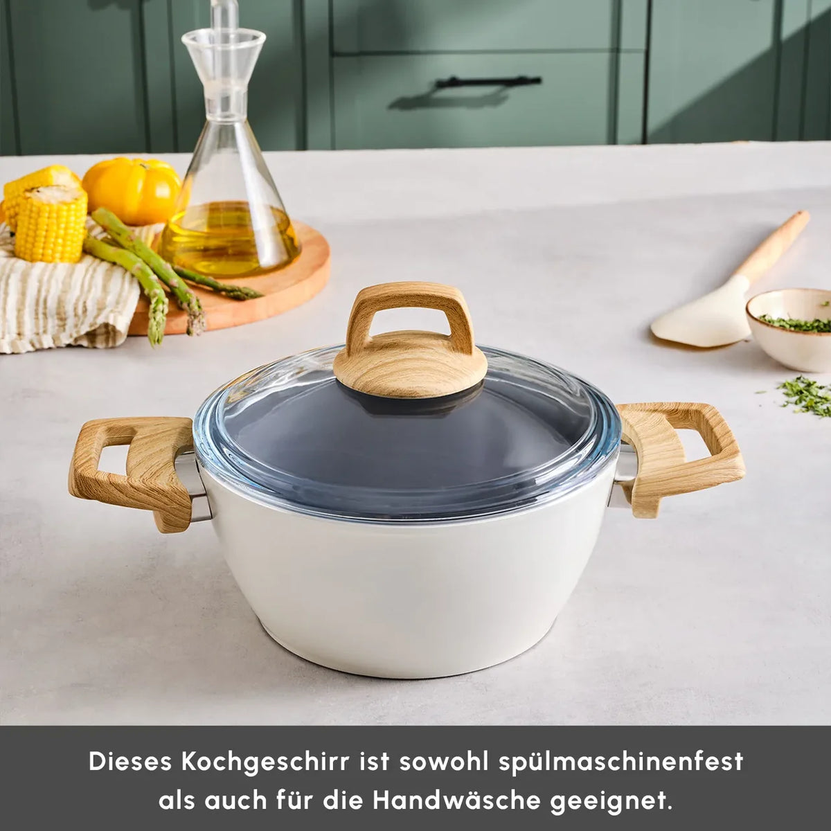 Karaca Swiss Crystal İndüksiyonlu Tencere Creamy, 20 cm