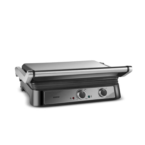 Grille-pain Karaca Inox Toastmate – Capacité de 6 tranches, plaques en fonte, 2000 W