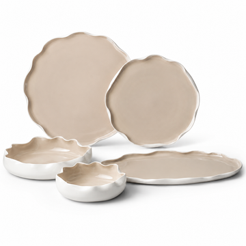 Bricard Nice 25 Parça Yemek Takımı | Beyaz-Taupe