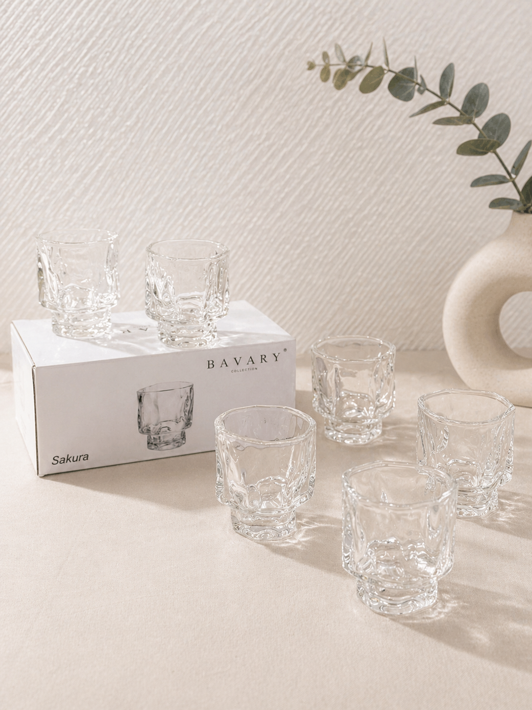 Lot de 6 verres en verre Bavary Sakura