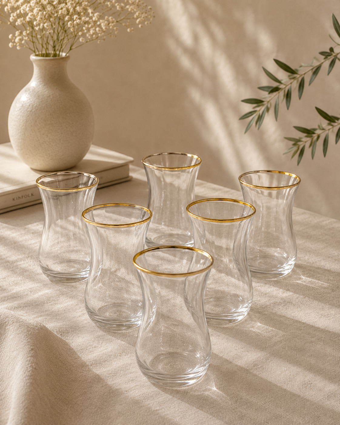 Paşabahçe set van 6 theeglazen met optische afmeting 120 cc