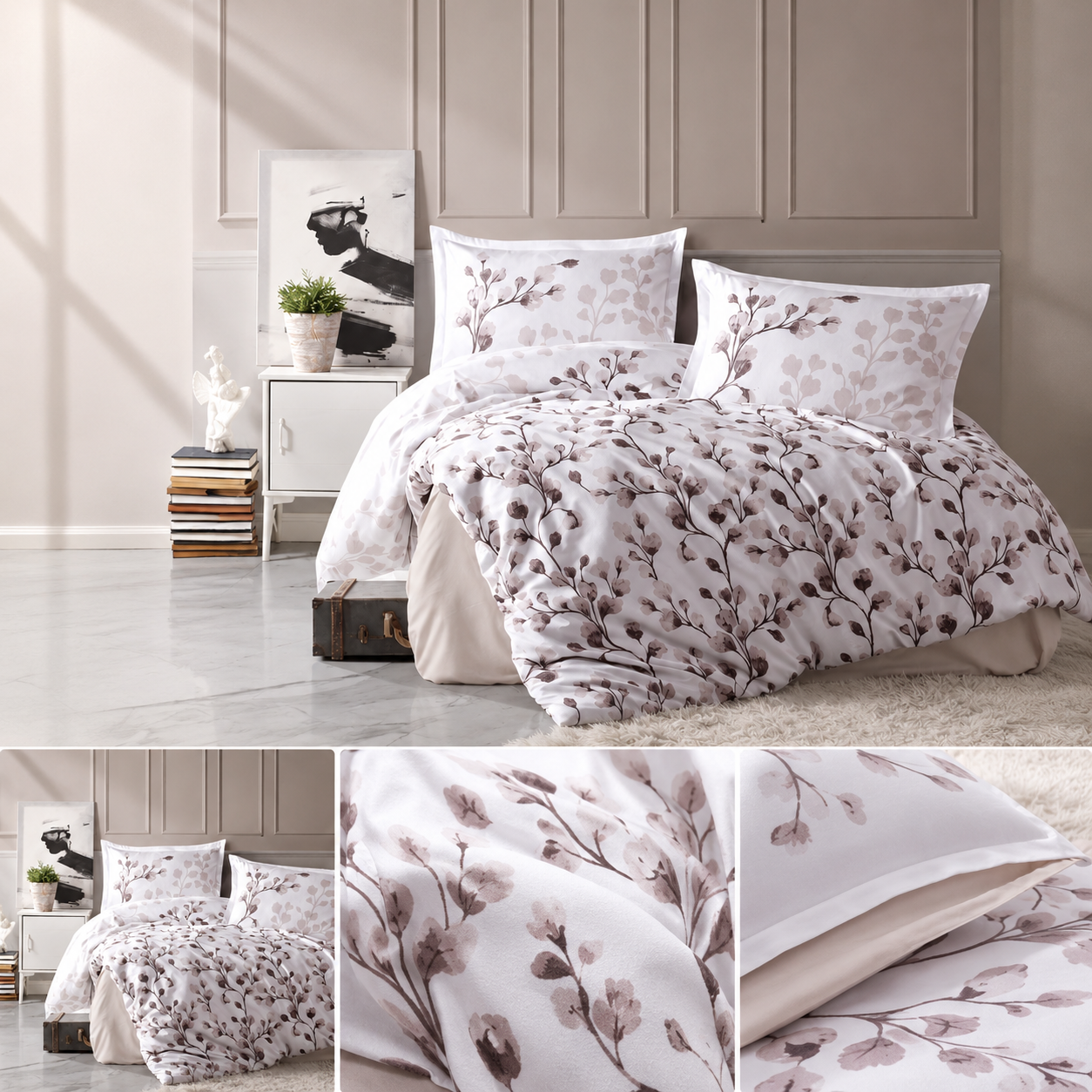 Lavella Aven Ranforce Bettwäsche-Set 200 x 220 cm, 4-teilig – Lila