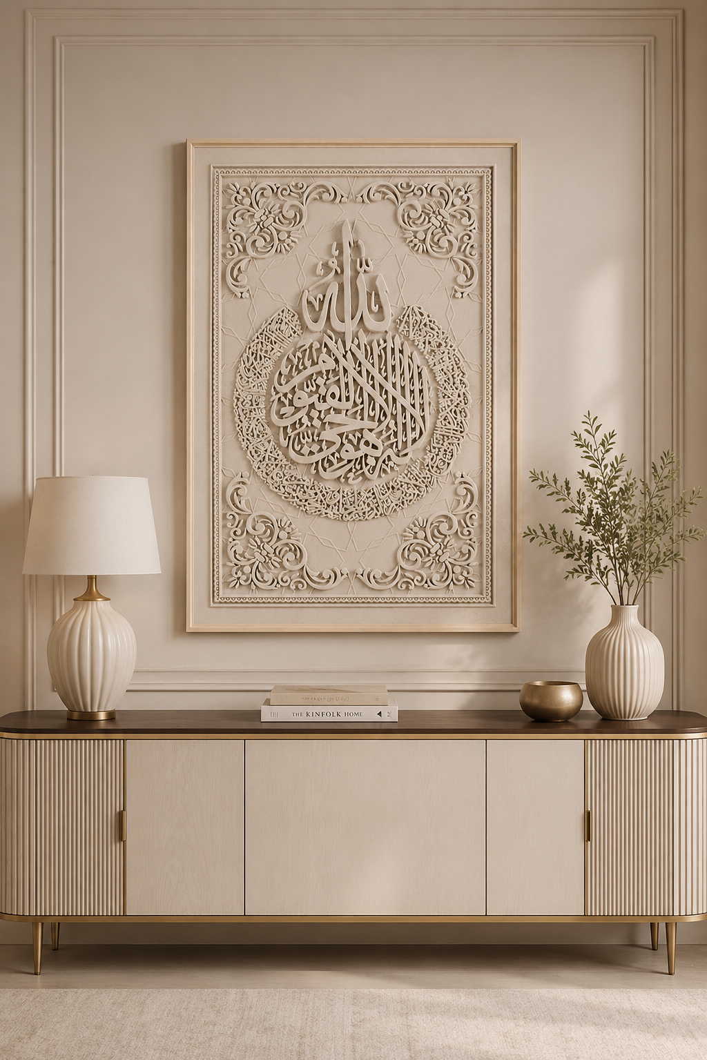 Ayetel Kürsi Tablo | 80 x 120cm | Bej