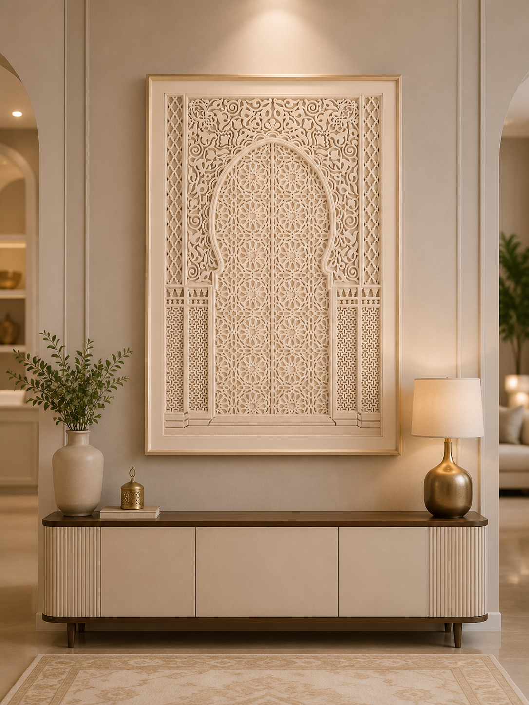 Dekoratives Wandbild „Marokkanisches Tor“ | 80 x 120 cm | Beige