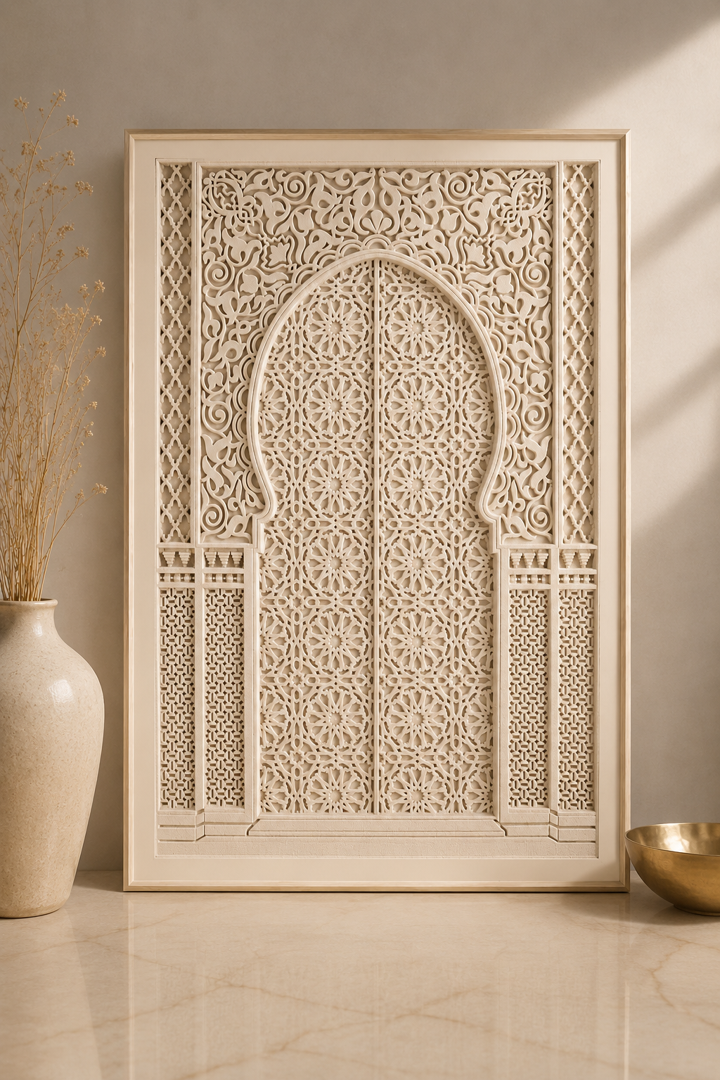 Dekoratives Wandbild „Marokkanisches Tor“ | 80 x 120 cm | Beige