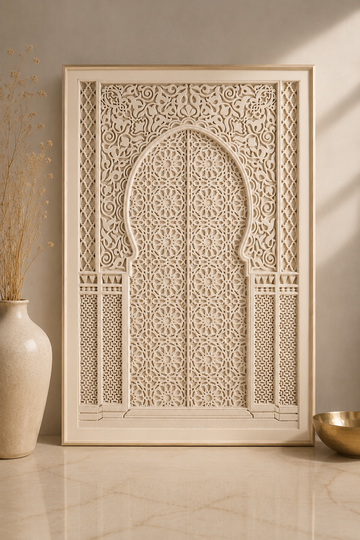 Dekoratives Wandbild „Marokkanisches Tor“ | 80 x 120 cm | Beige