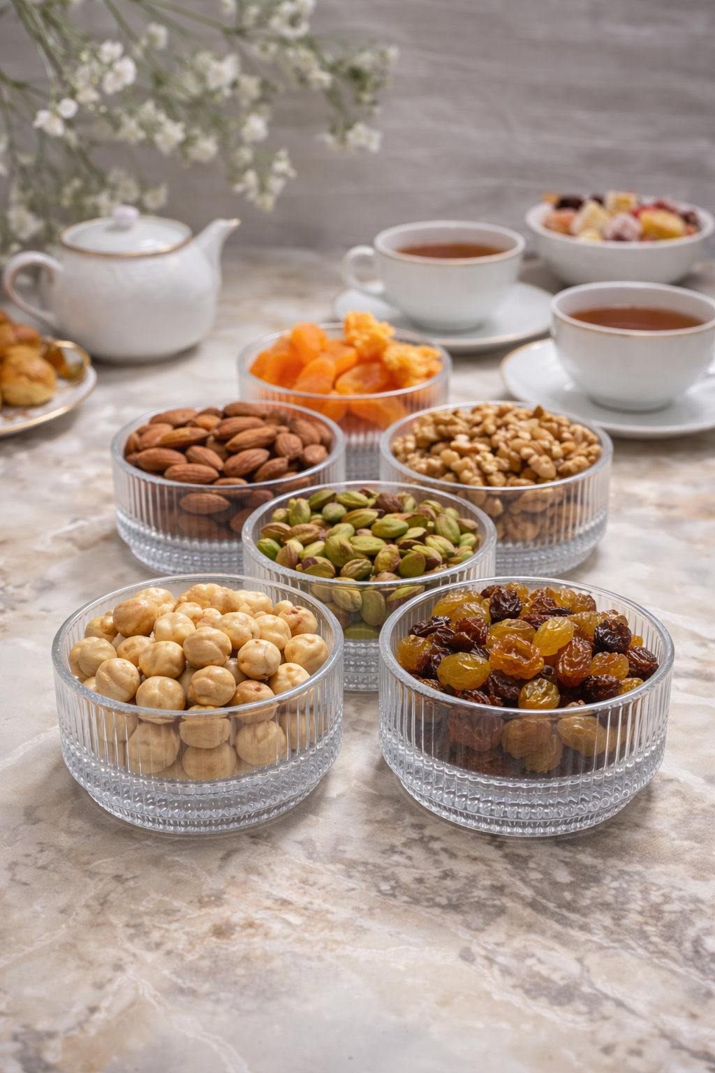 Bavary-snackset met voetje, kleine bakjes – 200 ml – 6 stuks. Set