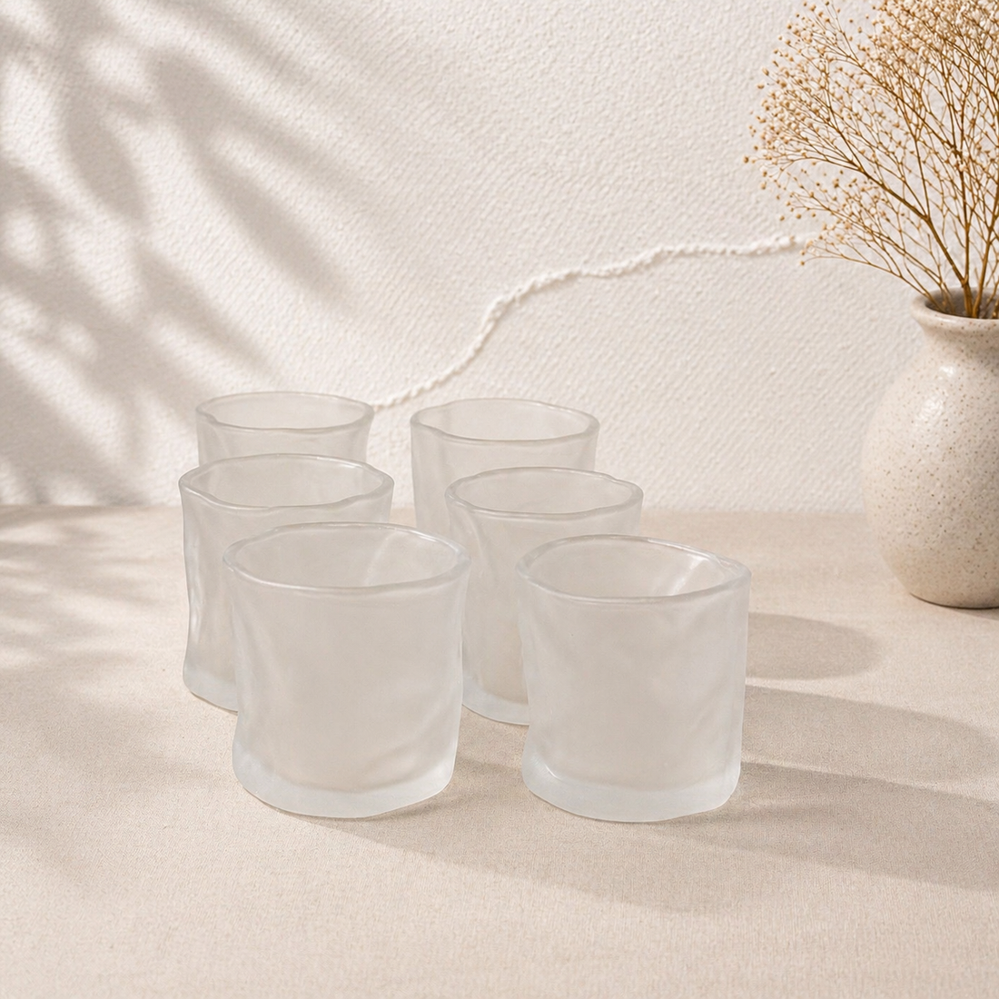 Bavary-set met glazen met ijsmotief, kort model