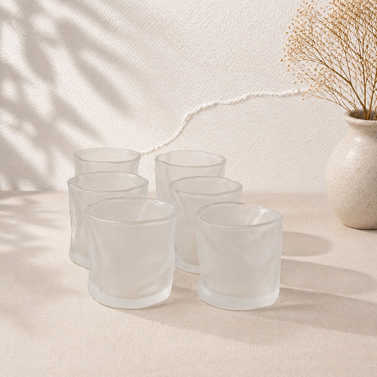 Bavary-set met glazen met ijsmotief, kort model